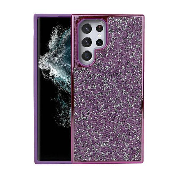 Étui rigide à paillettes de designer pour Samsung S23 Plus