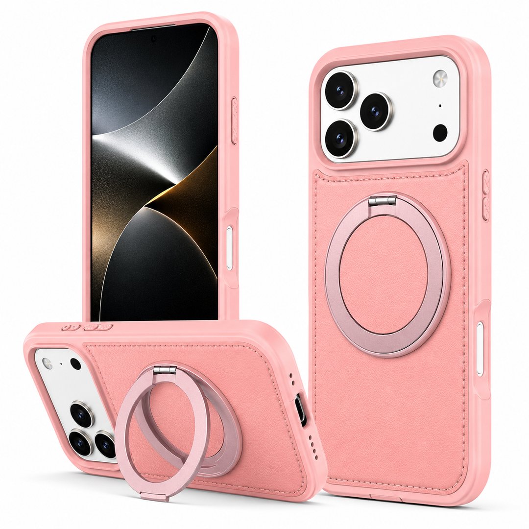 Leather Magsafe 360 Ring Case For Apple Iphone 18 pro max