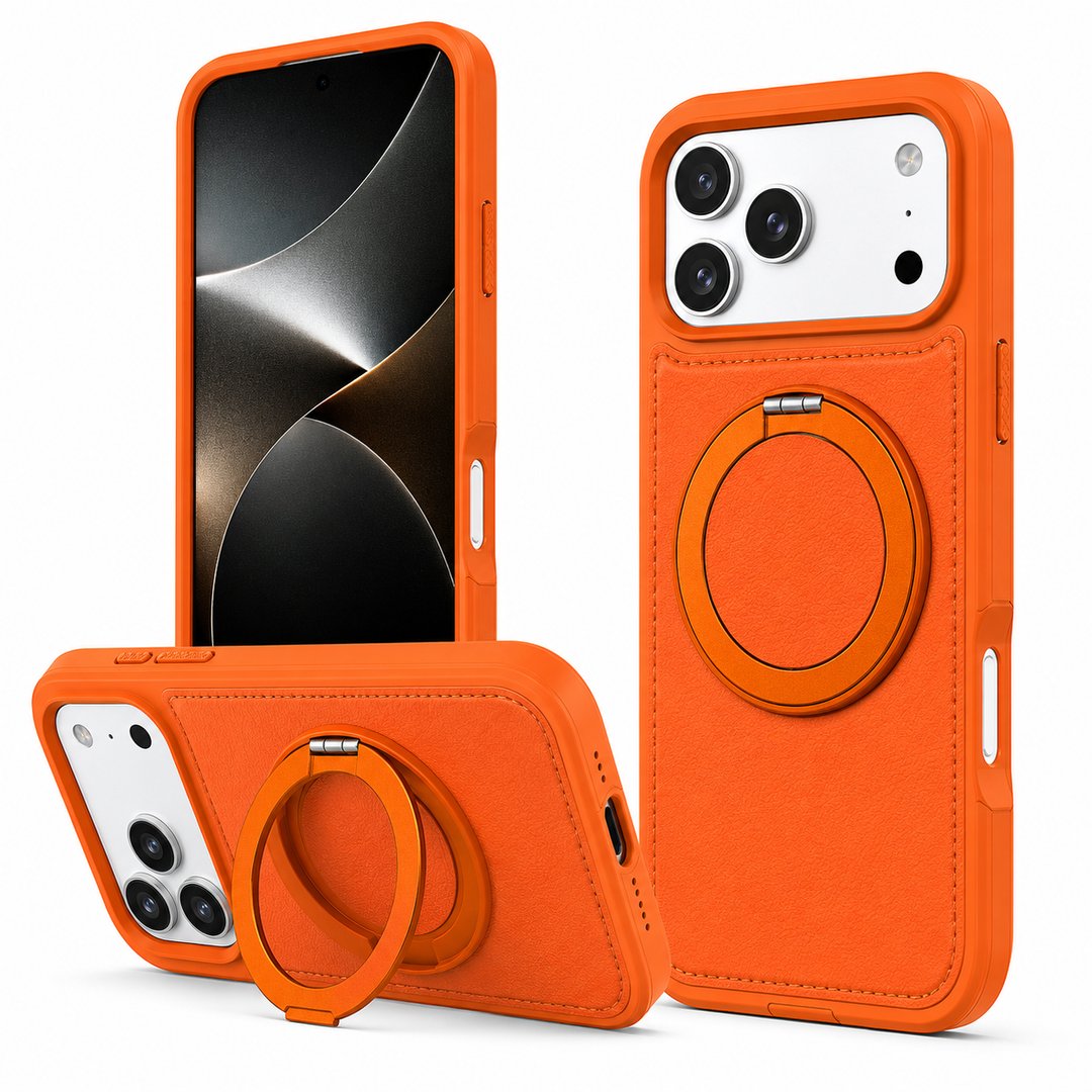 Leather Magsafe 360 Ring Case For Apple Iphone 18 pro max