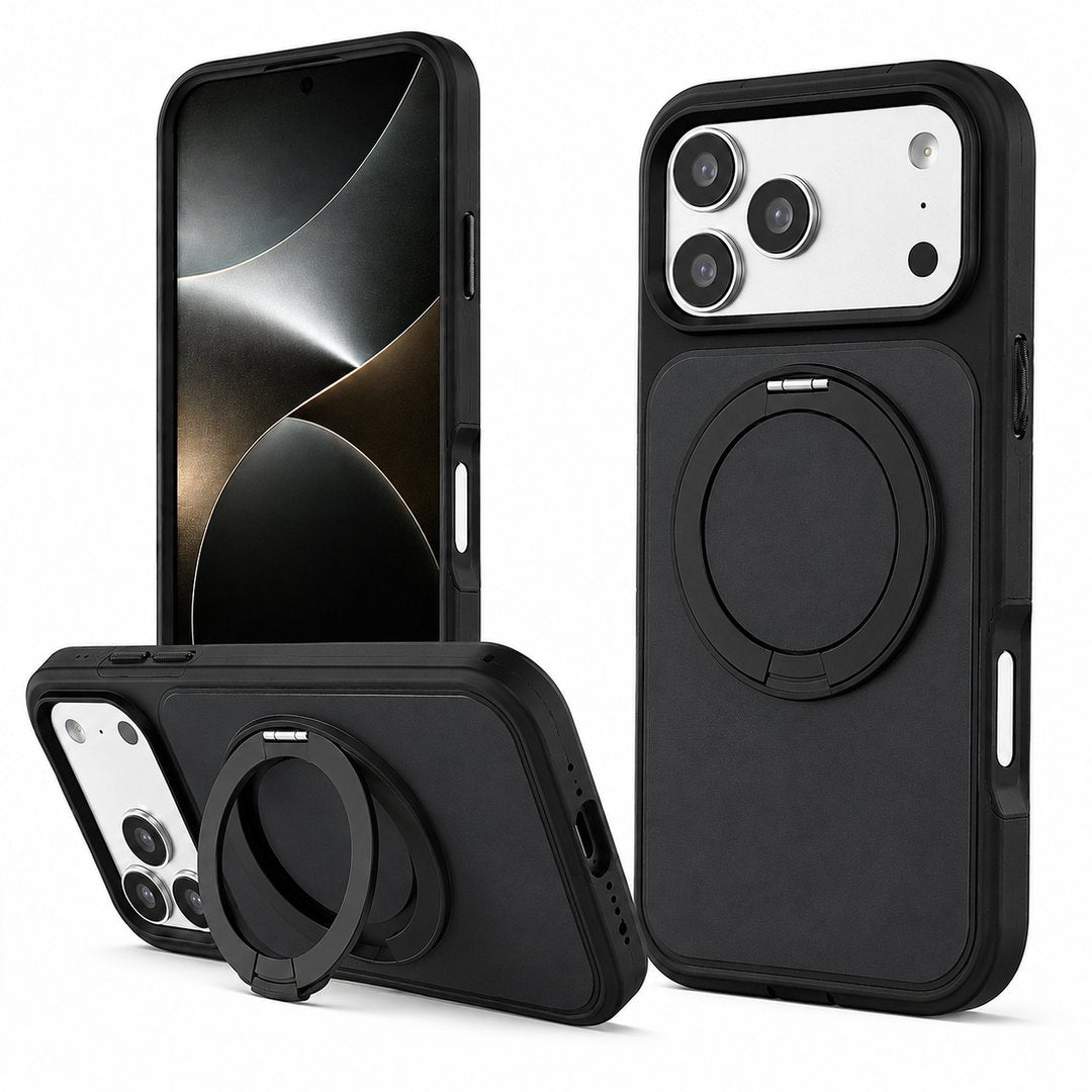 Leather Magsafe 360 Ring Case For Apple Iphone 18 pro max