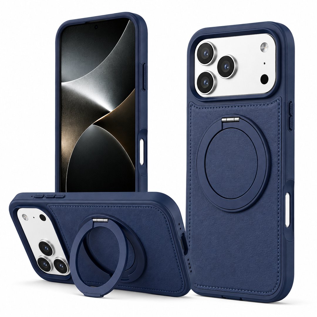 Leather Magsafe 360 Ring Case For Apple Iphone 18 pro max