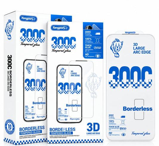 Borderless 300C Big Curve Edge Clear Screen Protector Glass With Speaker Mesh For Apple Iphone 18 Pro Max