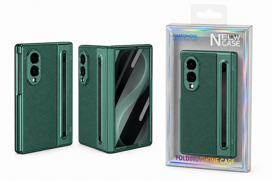 LuxePen 360 Leather Case with S Pen Holder for Samsung Galaxy Z Fold 8 - Green