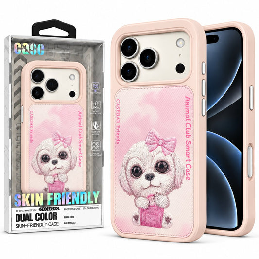 Pink ( Maltese ) Animal Club Smart Leather Case For Apple Iphone 18 Pro