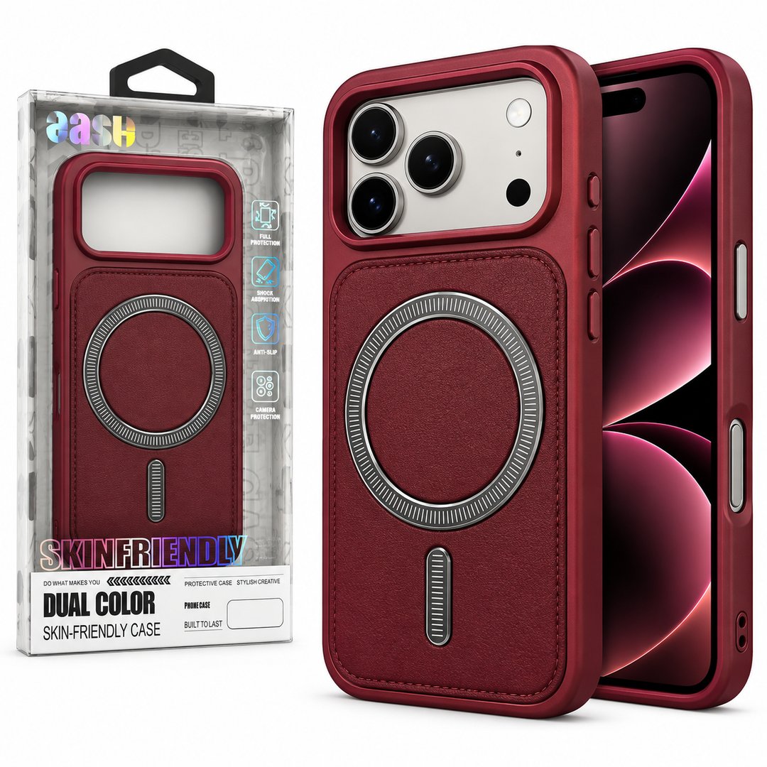 Leather MagSafe Case with Raised Camera Protection For Apple IPhone 18 Pro