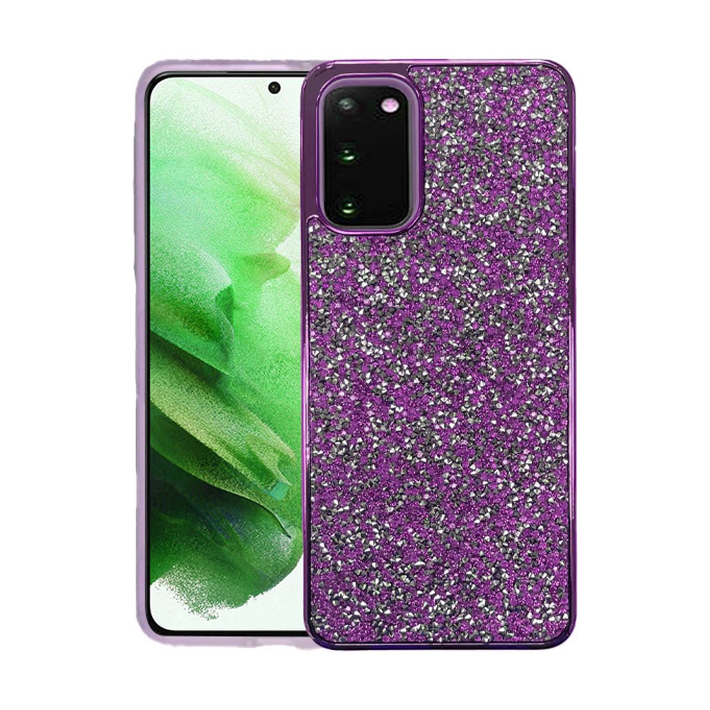 Coque rigide à paillettes de marque pour Samsung S20 Plus