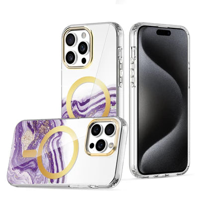 Coque Magsafe marbrée pour iPhone 13