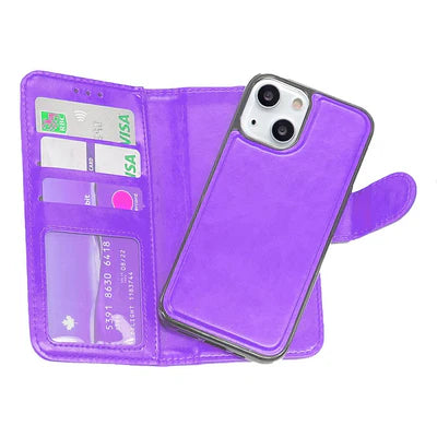 Étui portefeuille magnétique deux en un pour iPhone 13 Mini