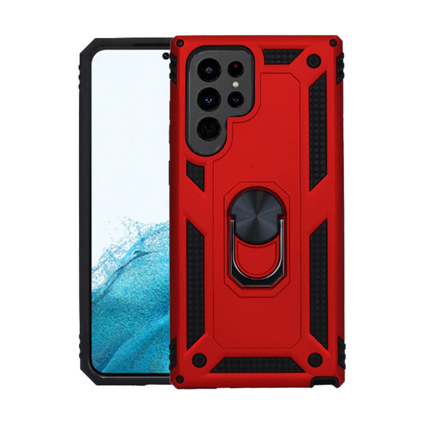 Coque anti-chute avec anneau métallique pour Samsung S22 Ultra