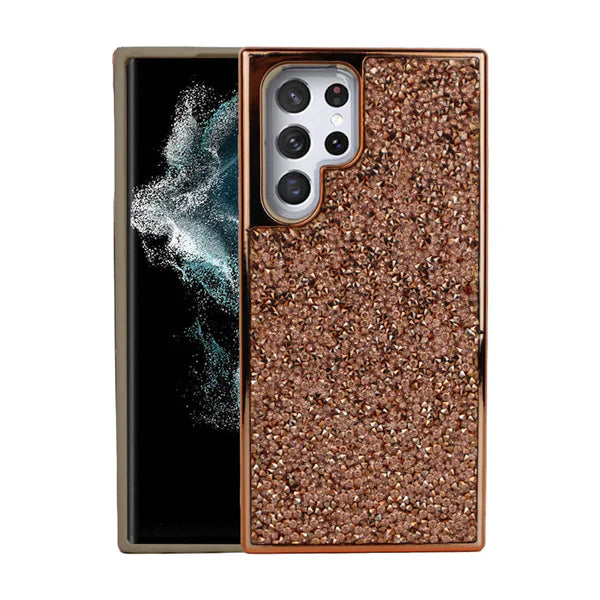 Étui rigide à paillettes de designer pour Samsung S23 Plus