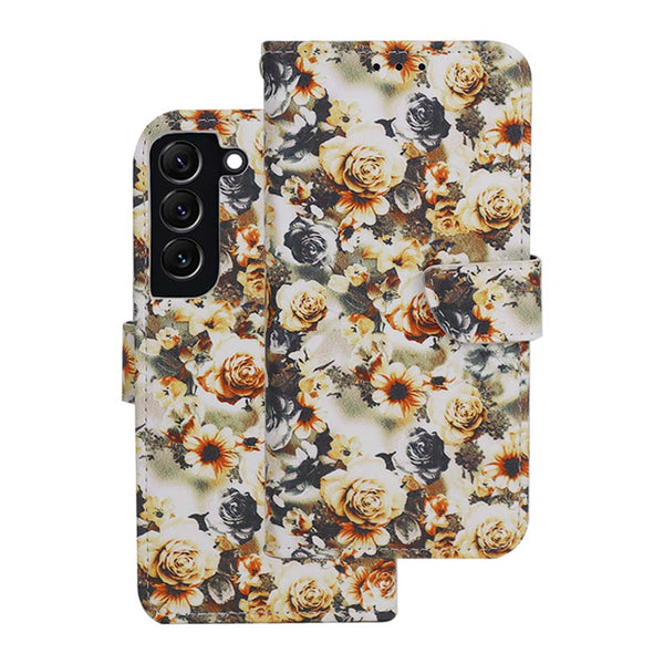 Étui portefeuille floral pour Samsung S22 Plus