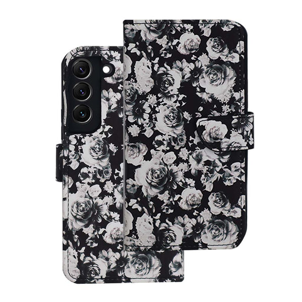 Étui portefeuille floral pour Samsung S22 Plus