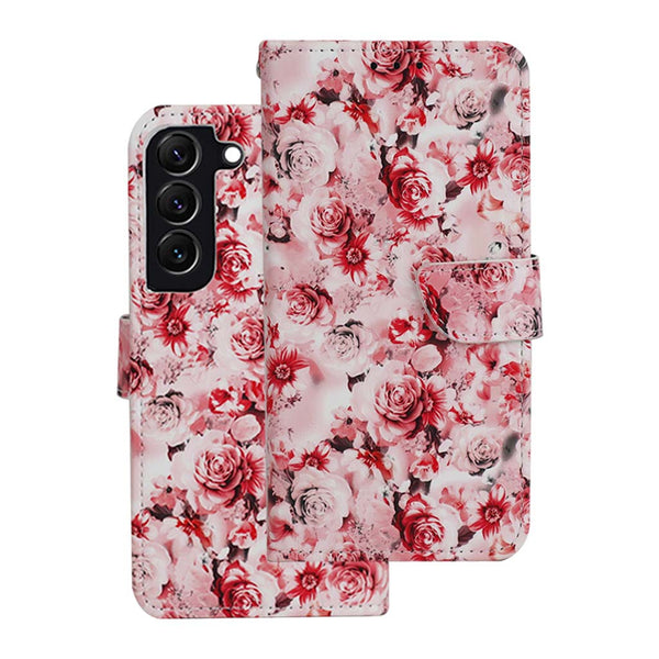 Étui portefeuille floral pour Samsung S22 Plus