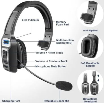 Kh-23 V5.2 Trucker Directional Mic Design Wireless Headphone- One Sided Headphone