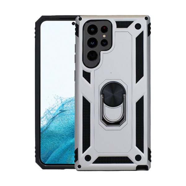 Coque anti-chute avec anneau métallique pour Samsung S22 Ultra