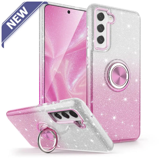 Two tone shiny ring case for Samsung S25 Plus