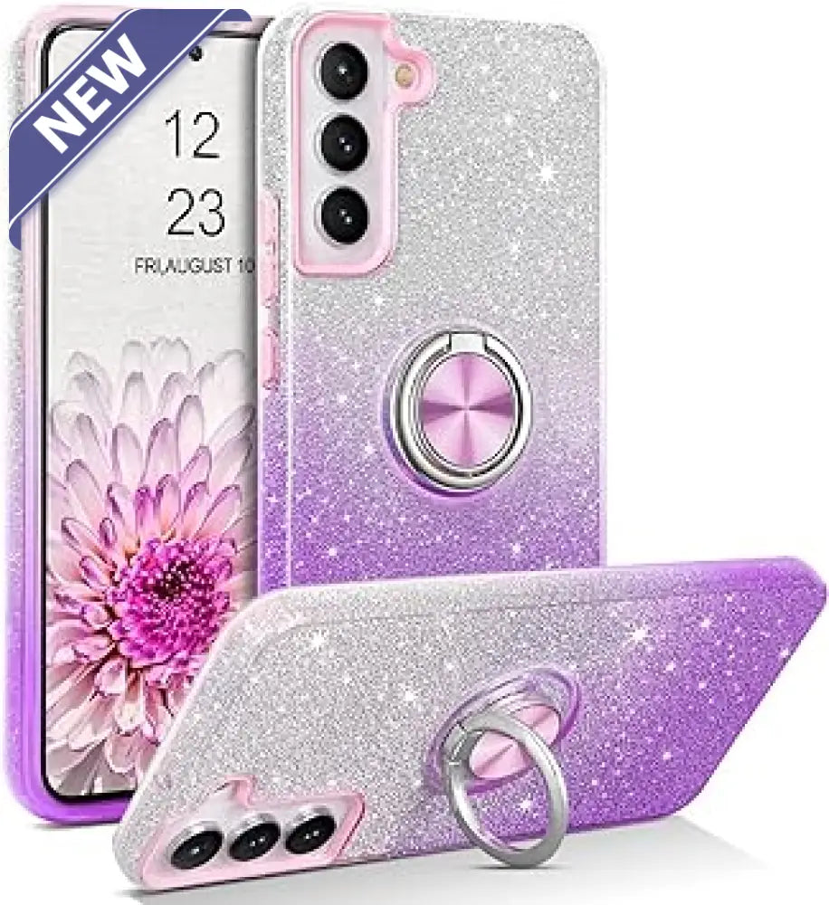 Two tone shiny ring case for Samsung S25