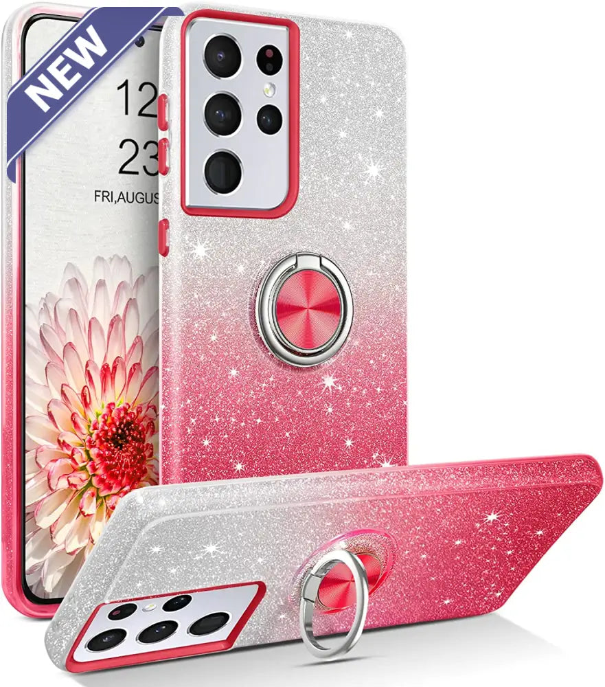 Two tone shiny ring case for Samsung S25